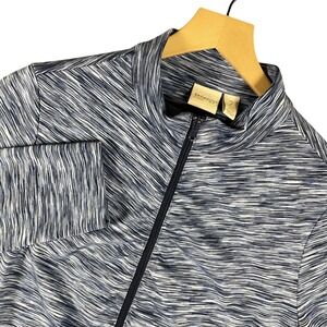 Zenergy by Chico's Zip Up Jacket Women's Size 2/12 Blue White Athletic *See Pics